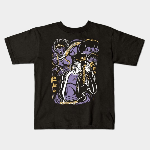 Jotaro Anime Fanart Kids T-Shirt by Planet of Tees